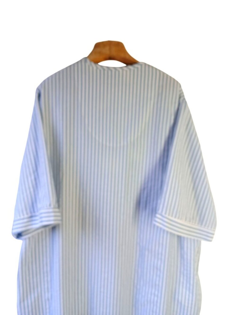 Vintage Collections Blue White Striped Seersucker House Dress Robe Size XXXL 3Xl - Picture 6 of 13